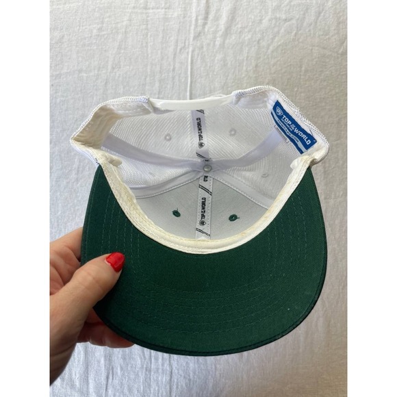 University Miami Hurricanes Snapback Hat Green White Trucker Top Of The World - Picture 3 of 4